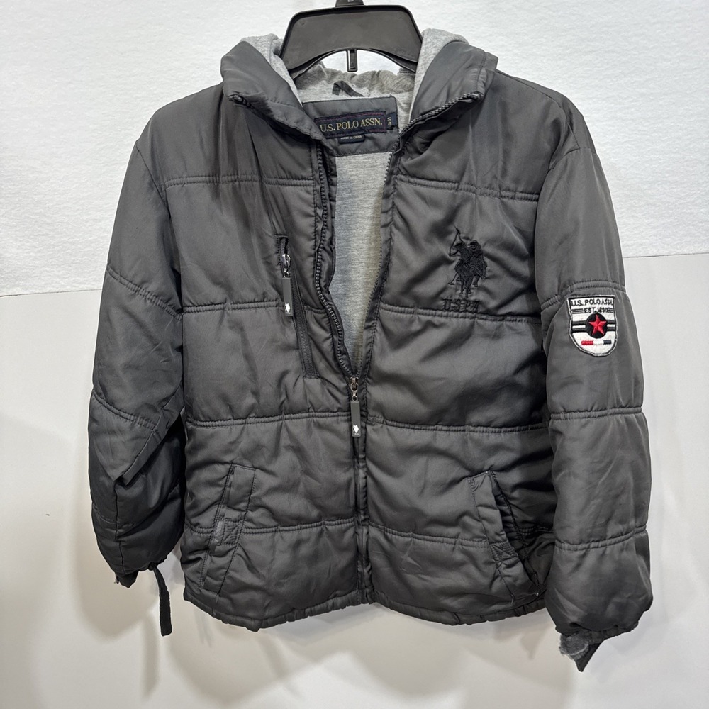 U S Polo Assn Kids 8 Puffer Outdoor poly Filled - Fleece Lined Jacket And Hood